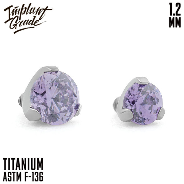 Накрутка Фианит Amethyst 1.2 мм