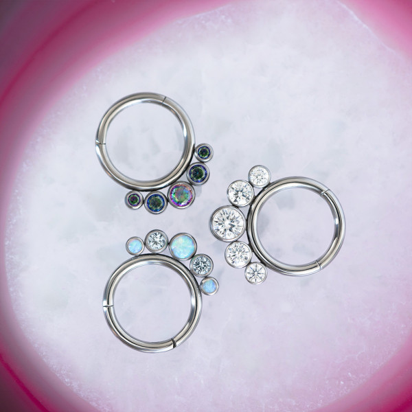 Кольцо-кликер 5 Stones 1.2 мм (16 G)