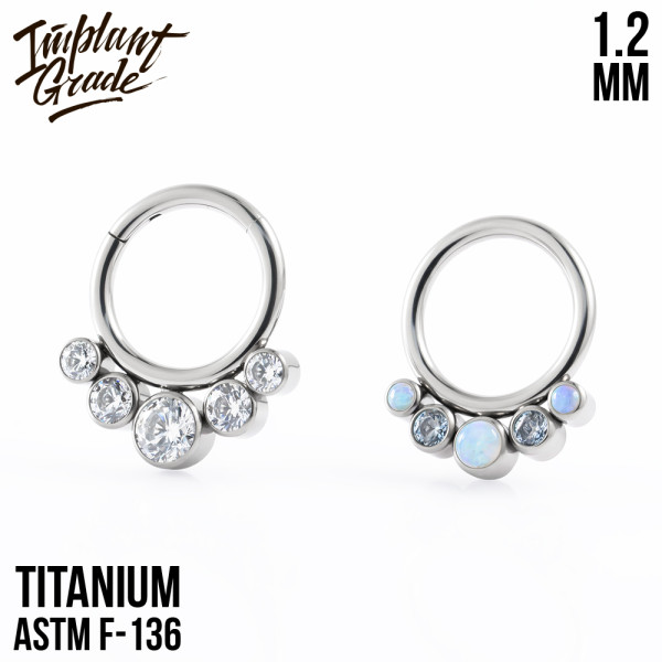 Кольцо-кликер 5 Stones 1.2 мм (16 G)