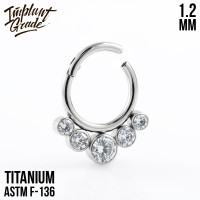 Кольцо-кликер 5 Stones 1.2 мм (16 G)