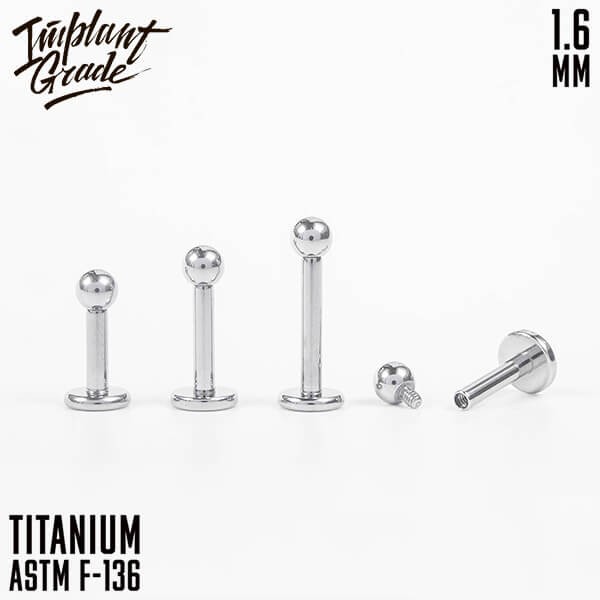 Лабрет для пирсинга 1.6 мм (14 G)