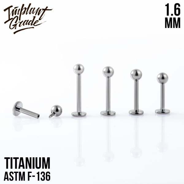 Лабрет для пирсинга 1.6 мм (14 G)