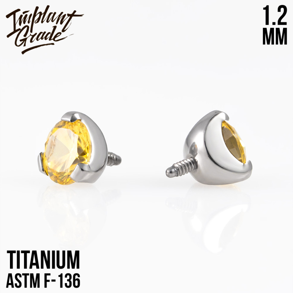 Накрутка Фианит Yellow 1.2 мм