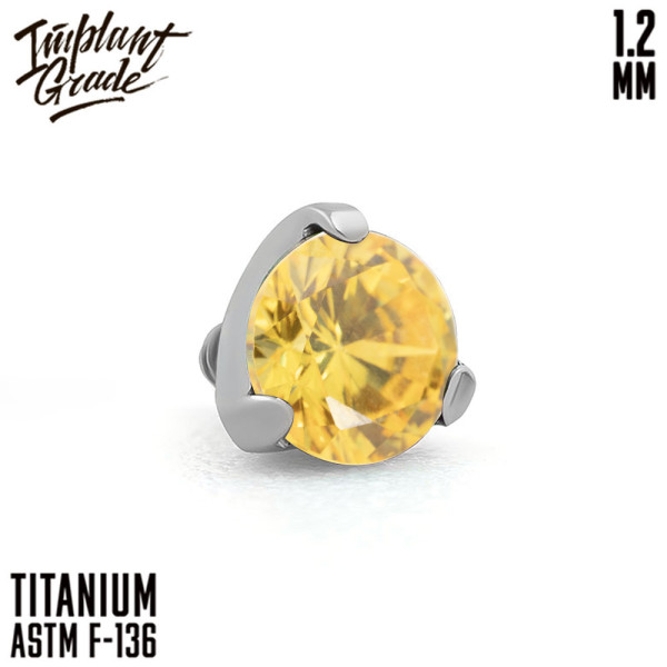 Накрутка Фианит Yellow 1.2 мм