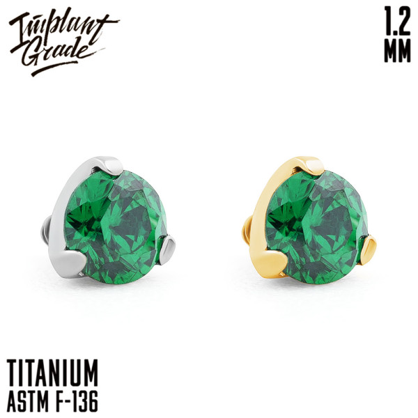 Накрутка Фианит Emerald 1.2 мм