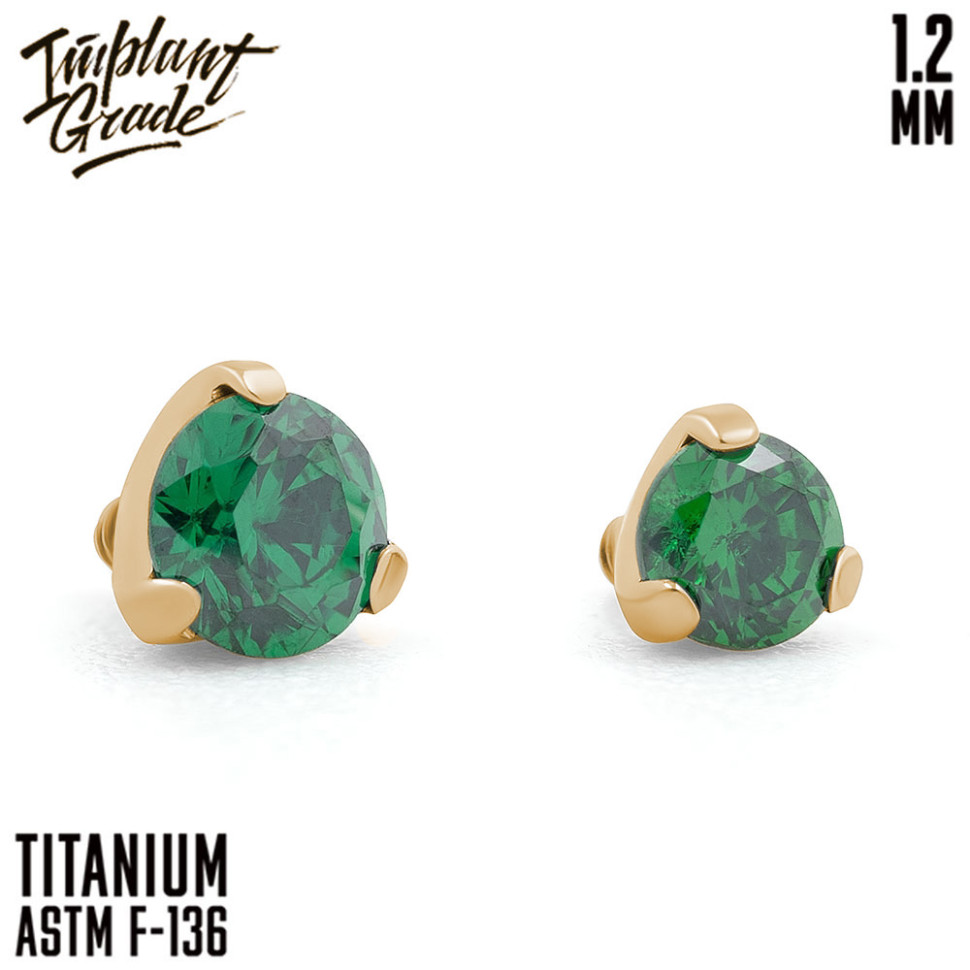 Накрутка Фианит Emerald 1.2 мм