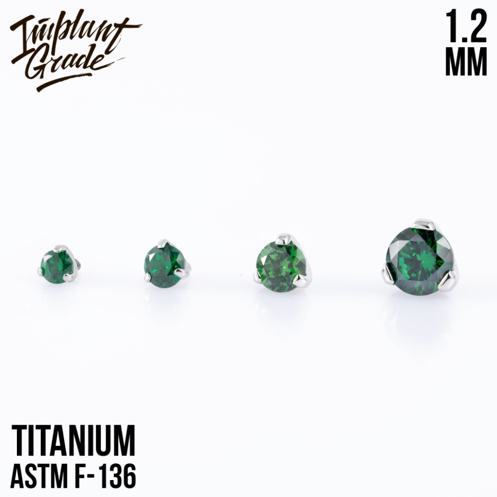 Накрутка Фианит Emerald 1.2 мм