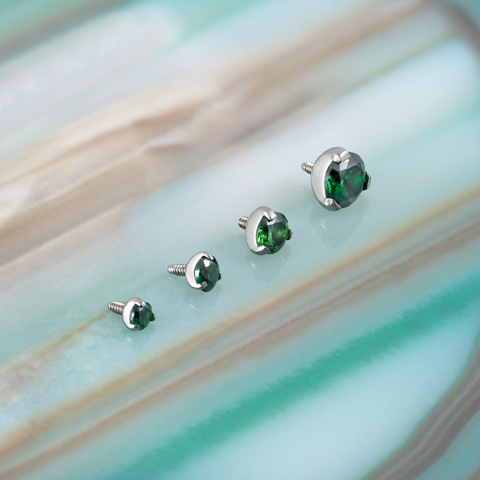 Накрутка Фианит Emerald 1.2 мм