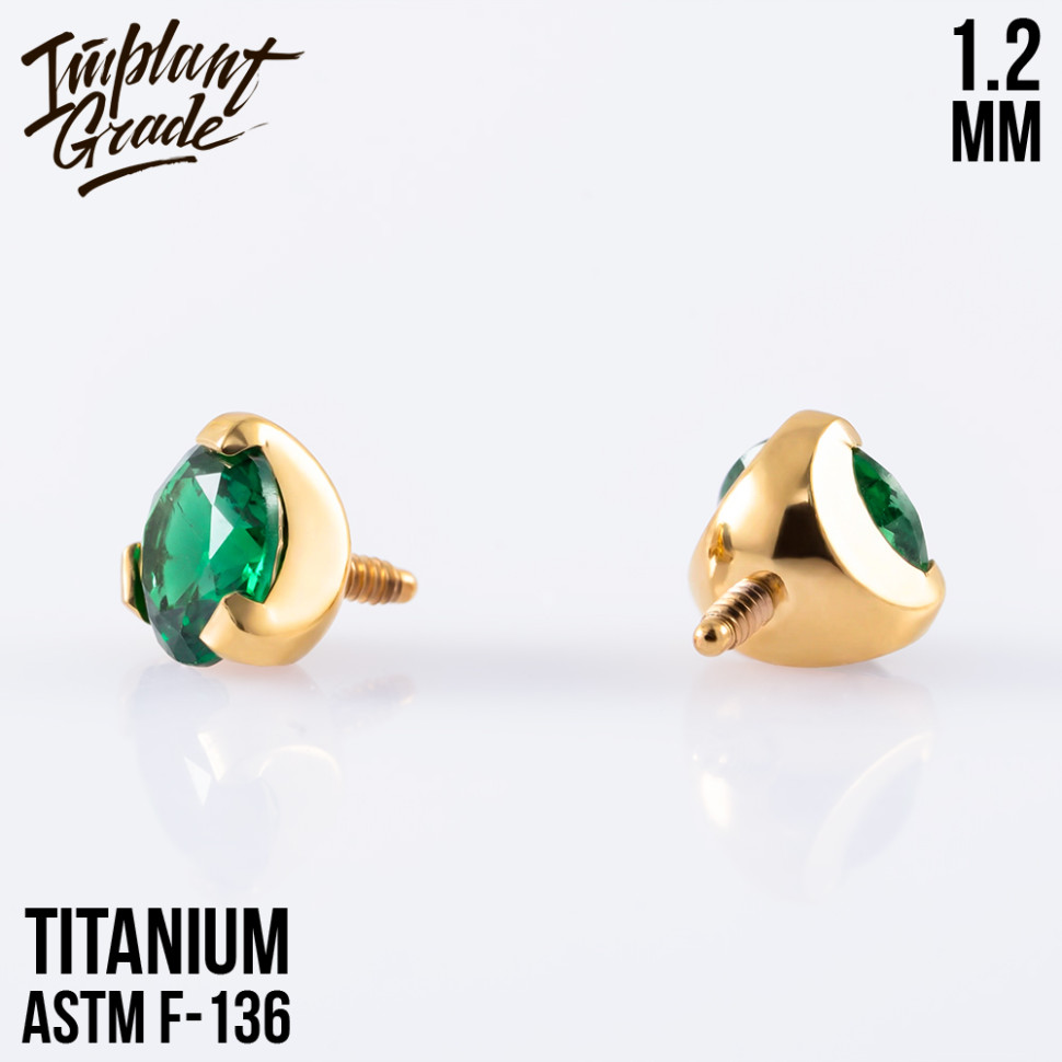 Накрутка Фианит Emerald 1.2 мм