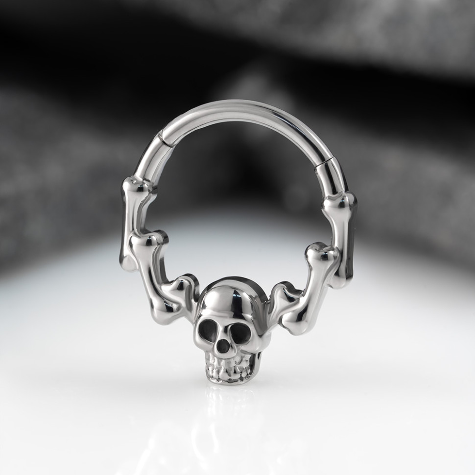 Кольцо-кликер Skull 1.2 мм (16 G)