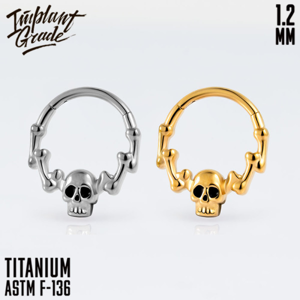 Кольцо-кликер Skull 1.2 мм (16 G)