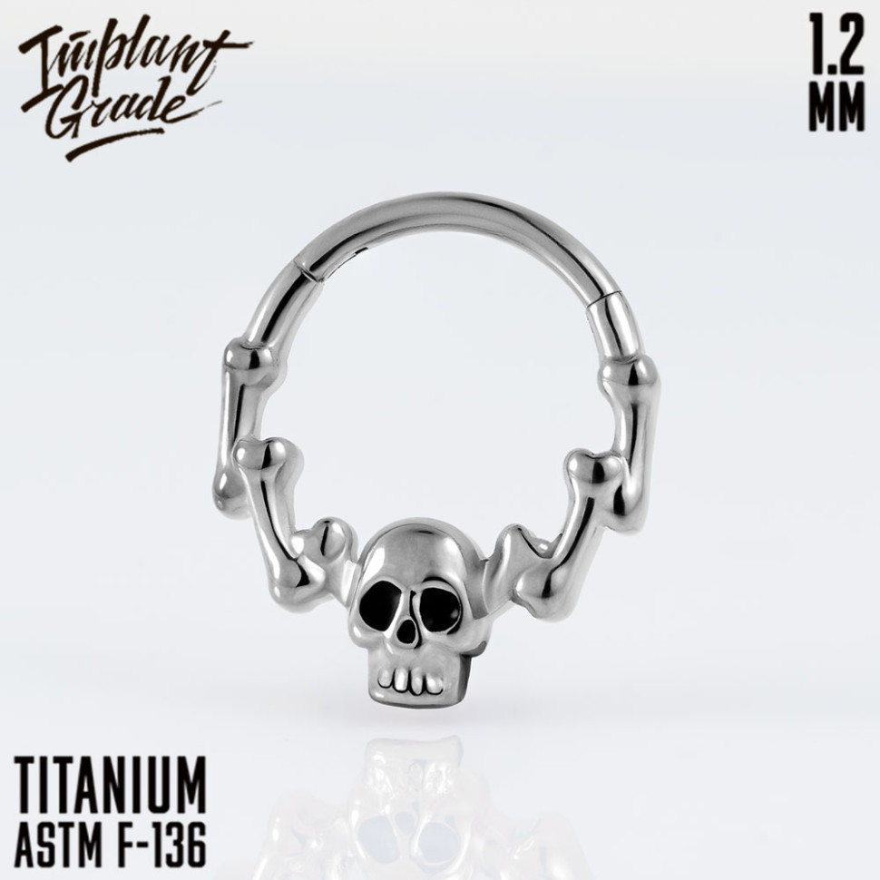 Кольцо-кликер Skull 1.2 мм (16 G)