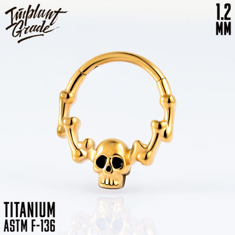 Кольцо-кликер Skull 1.2 мм (16 G)